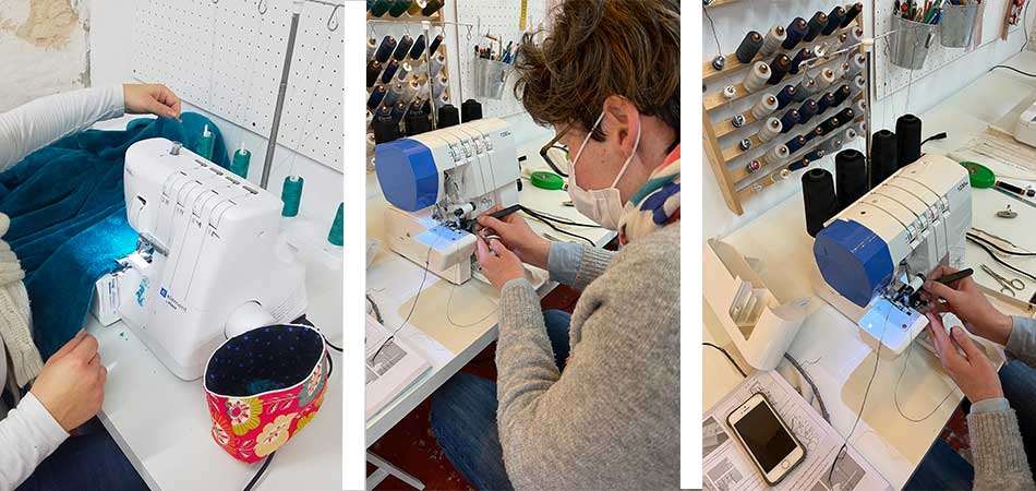 J'apprends a me servir de la surjeteuse